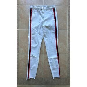 Zara Collection Hi Rise Shaper Skinny Jeans Tuxedo Striped Sides Denim‎ size 6